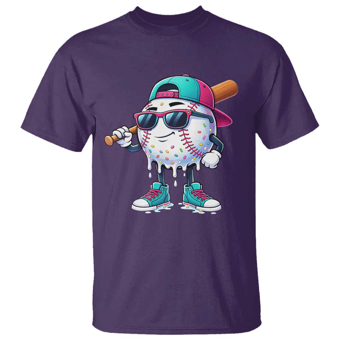 Baseball Life Style T Shirt Youth Drip Baseball Boys Kid TS10 Purple Print Your Wear