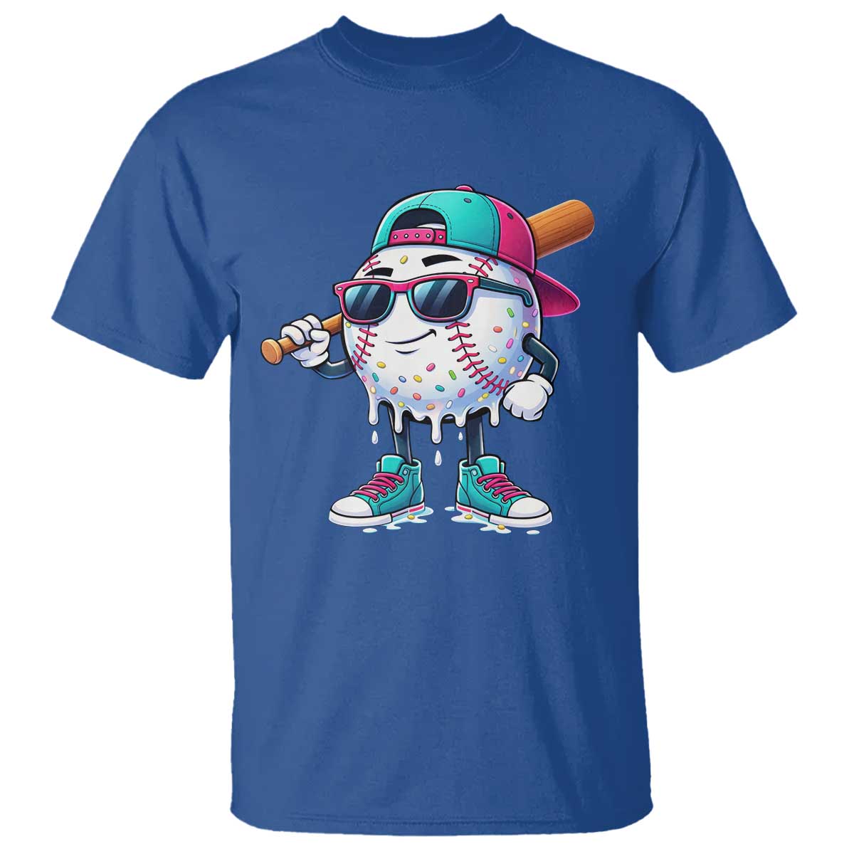 Baseball Life Style T Shirt Youth Drip Baseball Boys Kid TS10 Royal Blue Print Your Wear
