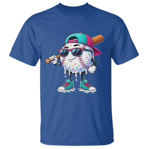 Baseball Life Style T Shirt Youth Drip Baseball Boys Kid TS10 Royal Blue Print Your Wear