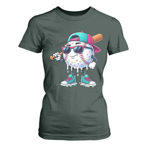Baseball Life Style T Shirt For Women Youth Drip Baseball Boys Kid TS10 Dark Forest Green Print Your Wear