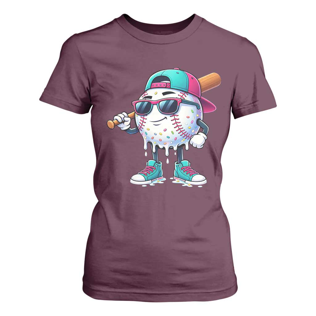 Baseball Life Style T Shirt For Women Youth Drip Baseball Boys Kid TS10 Maroon Print Your Wear