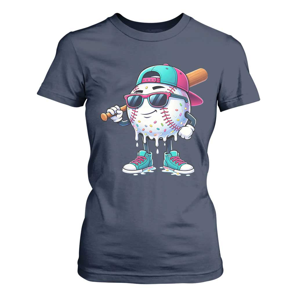 Baseball Life Style T Shirt For Women Youth Drip Baseball Boys Kid TS10 Navy Print Your Wear