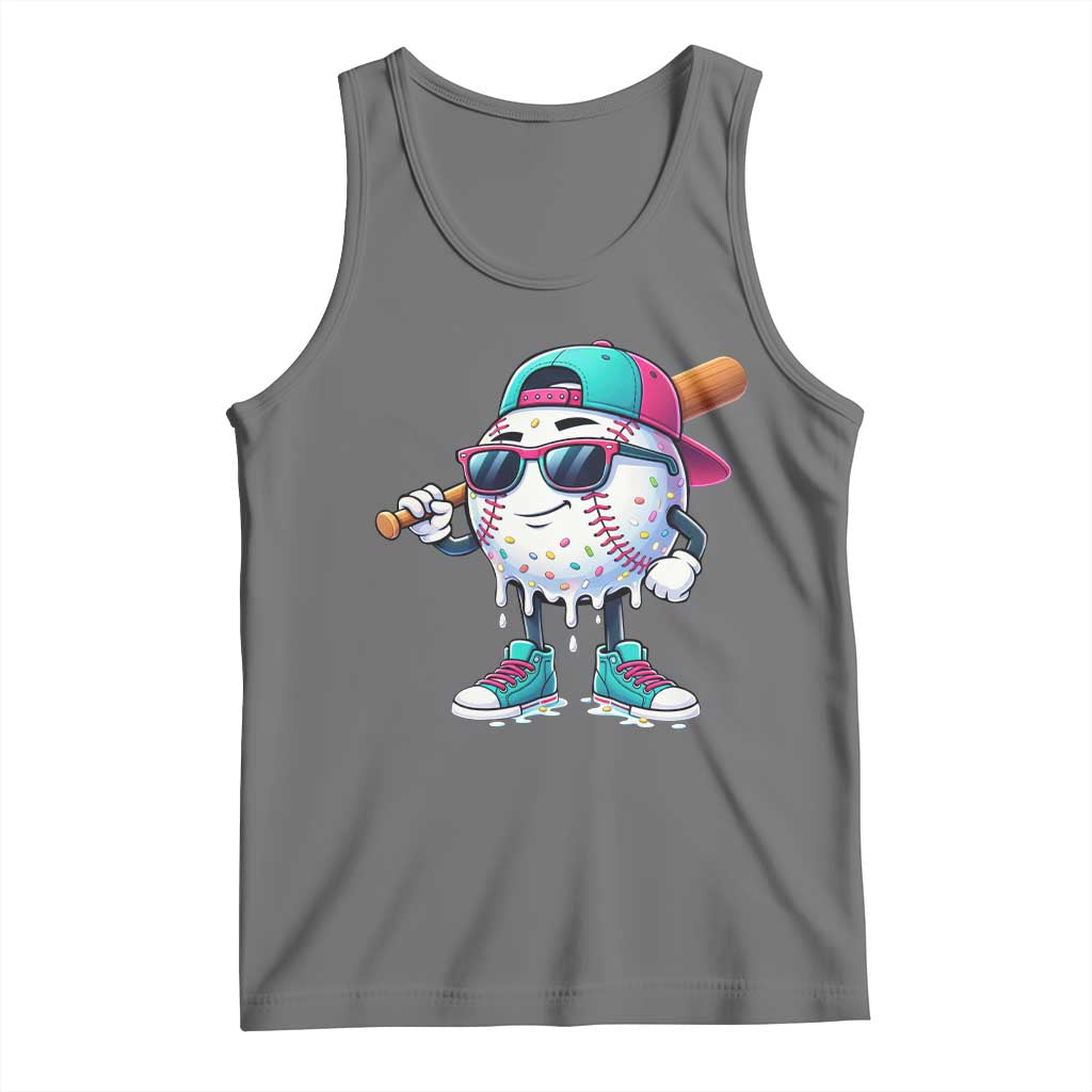 Baseball Life Style Tank Top Youth Drip Baseball Boys Kid TS10 Black Heather Print Your Wear