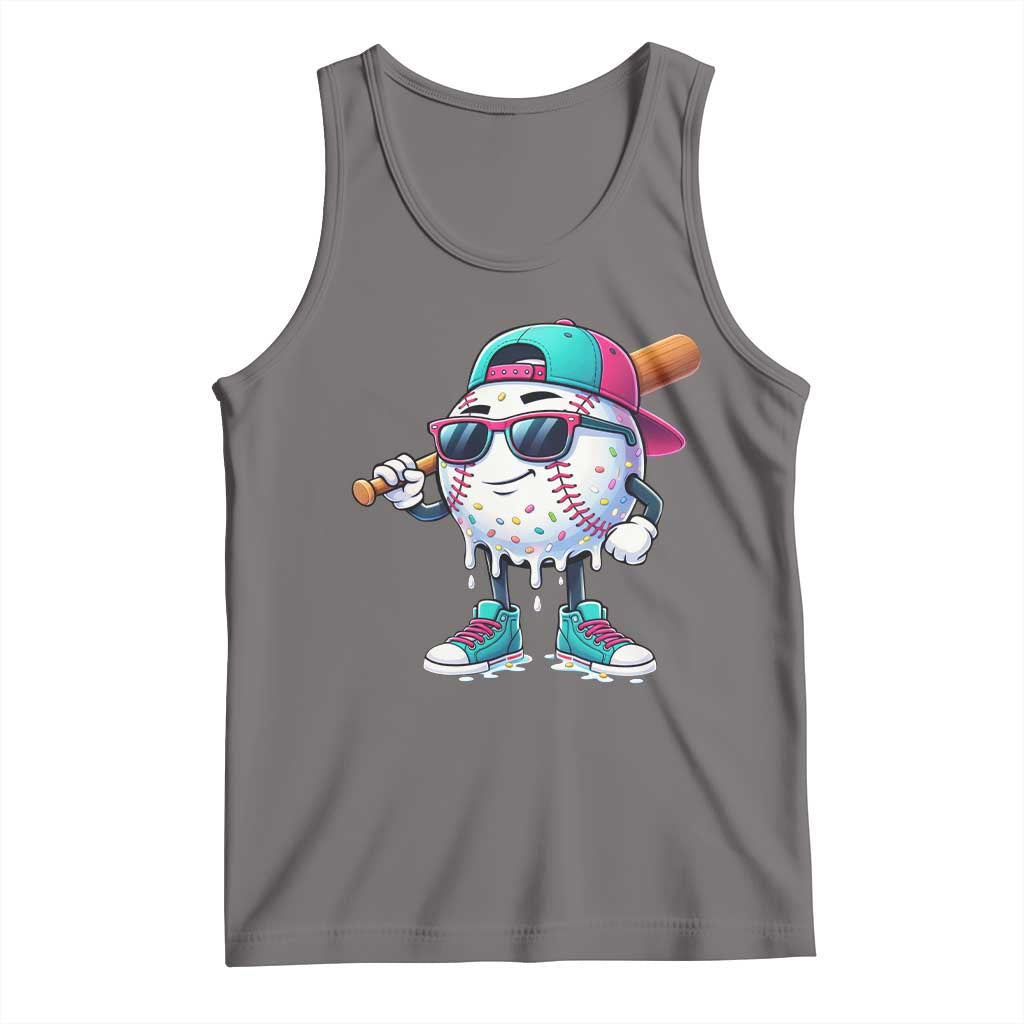 Baseball Life Style Tank Top Youth Drip Baseball Boys Kid TS10 Deep Heather Print Your Wear