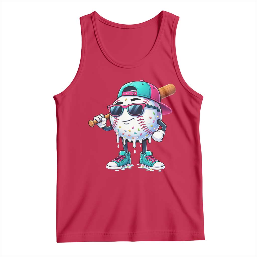 Baseball Life Style Tank Top Youth Drip Baseball Boys Kid TS10 Red Print Your Wear