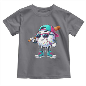 Baseball Life Style Toddler T Shirt Youth Drip Baseball Boys Kid TS10 Charcoal Print Your Wear