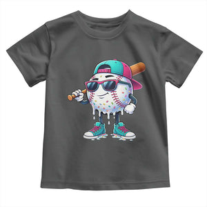 Baseball Life Style Toddler T Shirt Youth Drip Baseball Boys Kid TS10 Dark Heather Print Your Wear