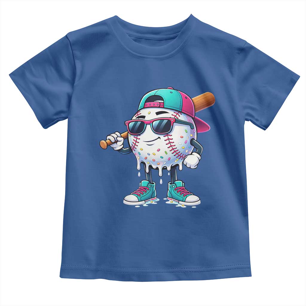 Baseball Life Style Toddler T Shirt Youth Drip Baseball Boys Kid TS10 Royal Blue Print Your Wear