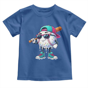 Baseball Life Style Toddler T Shirt Youth Drip Baseball Boys Kid TS10 Royal Blue Print Your Wear