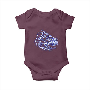 Christian Baptism Baby Onesie Left It In The Water Matthew 28 19 TS10 Maroon Print Your Wear