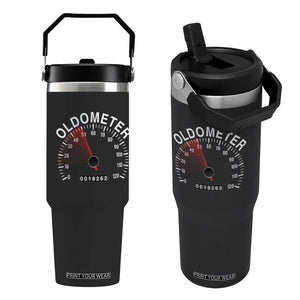 Funny 50th Birthday Flip Straw Tumbler Oldometer Odometer 50 Year Old Joke TS10 One Size: 30 oz Black Print Your Wear