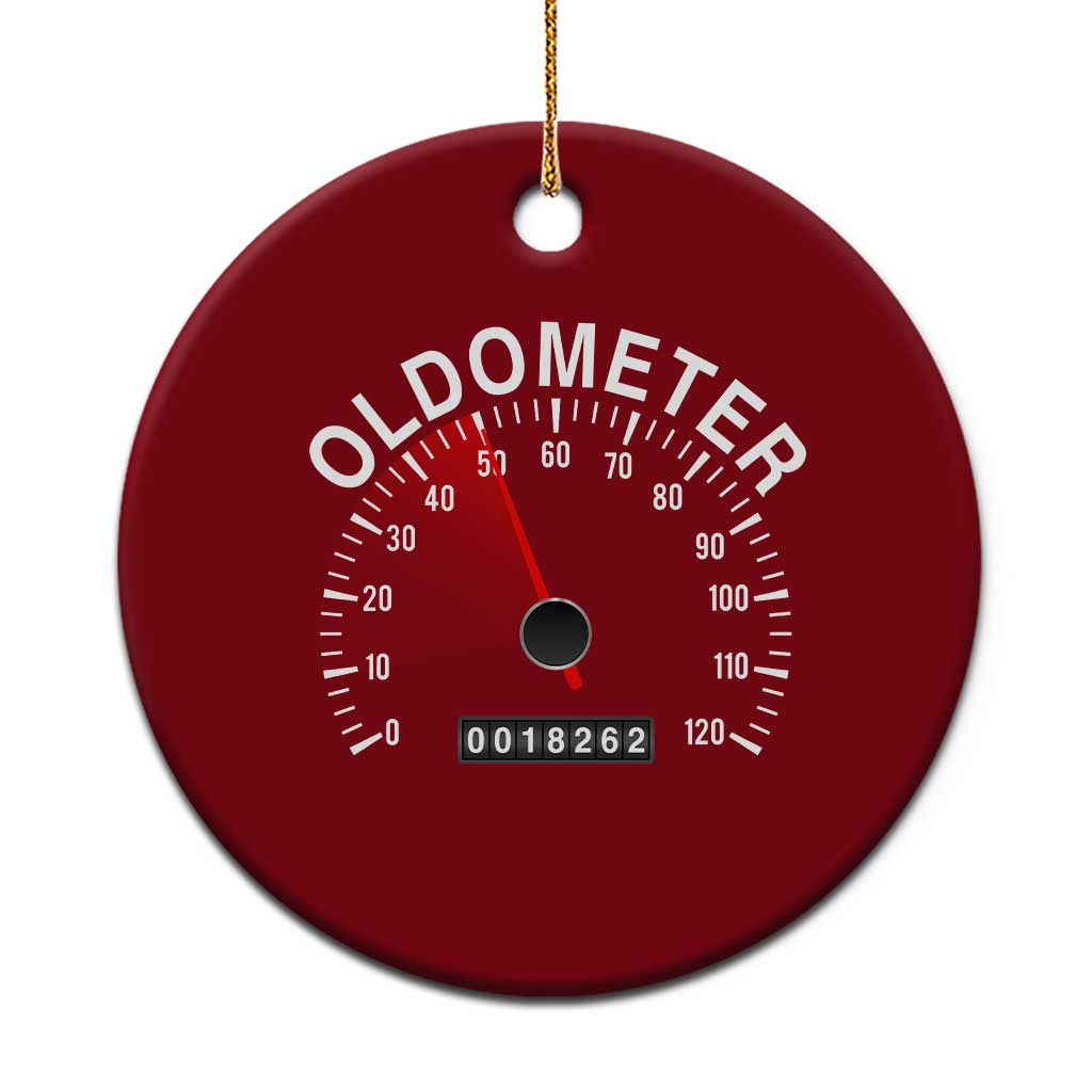 Funny 50th Birthday Ceramic Ornament Oldometer Odometer 50 Year Old Joke TS10 1pc Red Print Your Wear