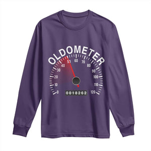 Funny 50th Birthday Long Sleeve Shirt Oldometer Odometer 50 Year Old Joke TS10 Purple Print Your Wear