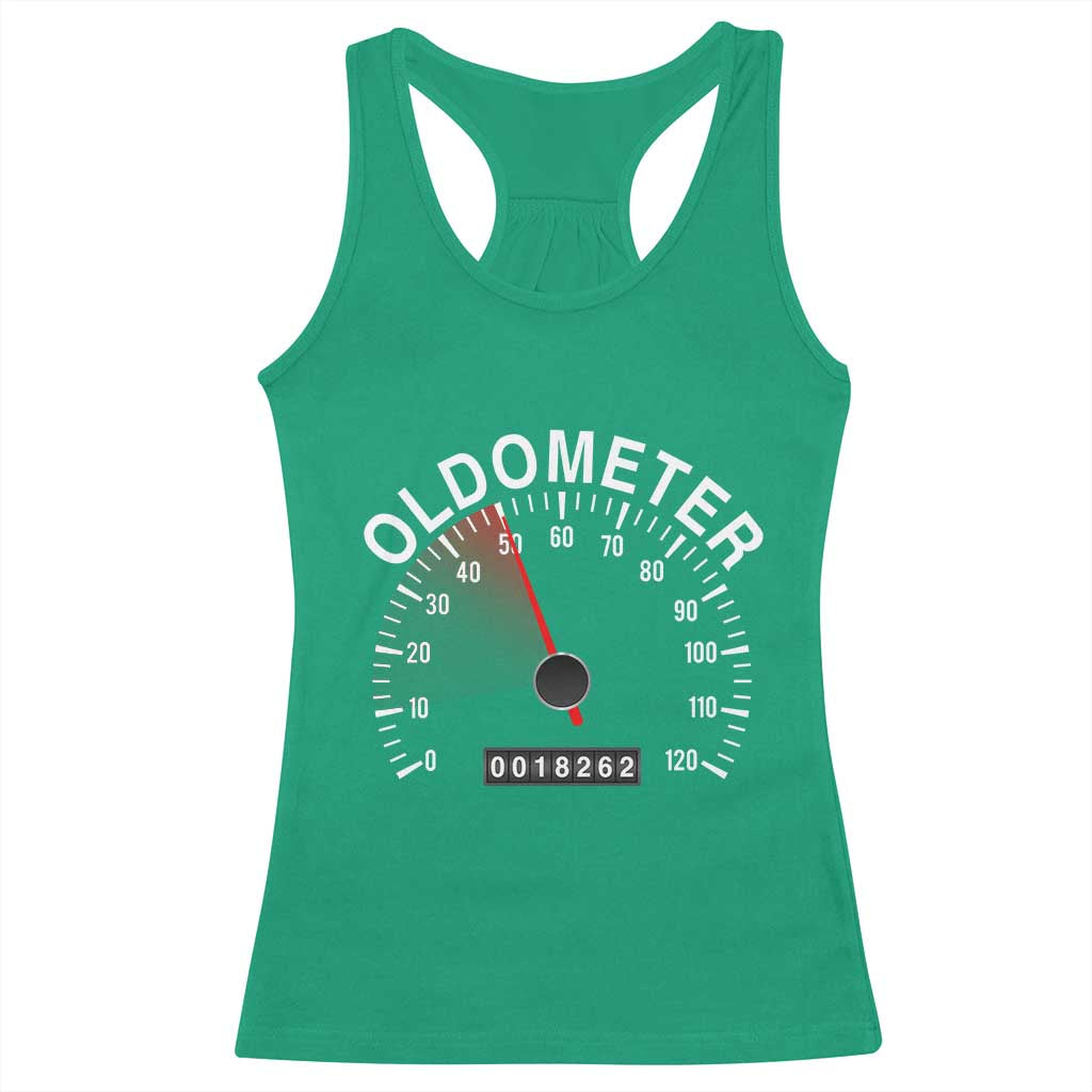 Funny 50th Birthday Racerback Tank Top Oldometer Odometer 50 Year Old Joke TS10 Irish Green Print Your Wear