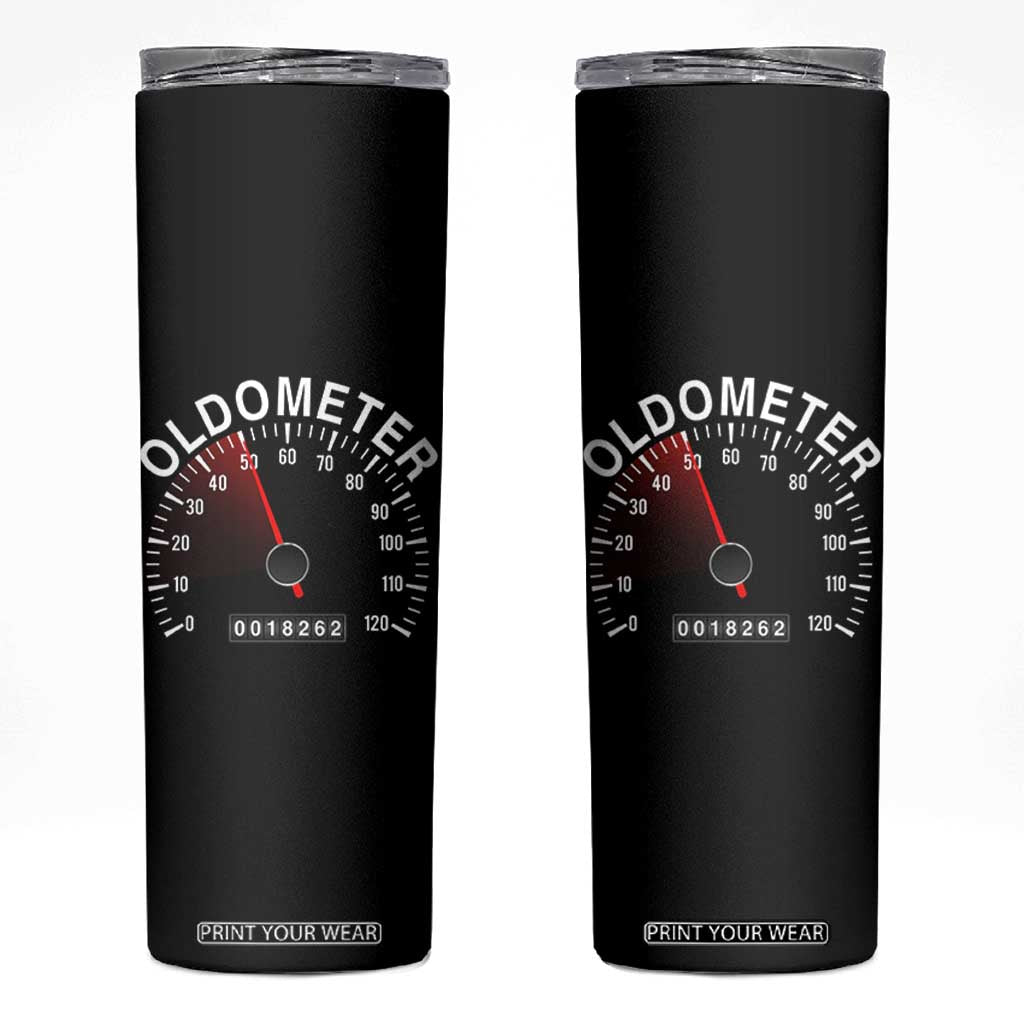 Funny 50th Birthday Skinny Tumbler Oldometer Odometer 50 Year Old Joke TS10 Black Print Your Wear