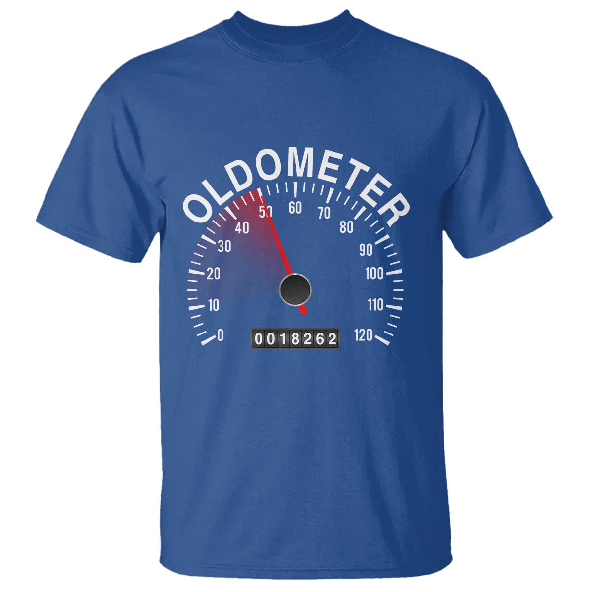 Funny 50th Birthday T Shirt Oldometer Odometer 50 Year Old Joke TS10 Royal Blue Print Your Wear