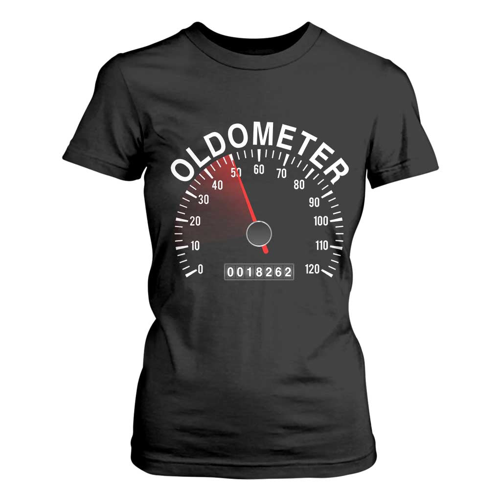 Funny 50th Birthday T Shirt For Women Oldometer Odometer 50 Year Old Joke TS10 Black Print Your Wear