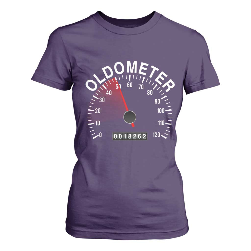 Funny 50th Birthday T Shirt For Women Oldometer Odometer 50 Year Old Joke TS10 Purple Print Your Wear