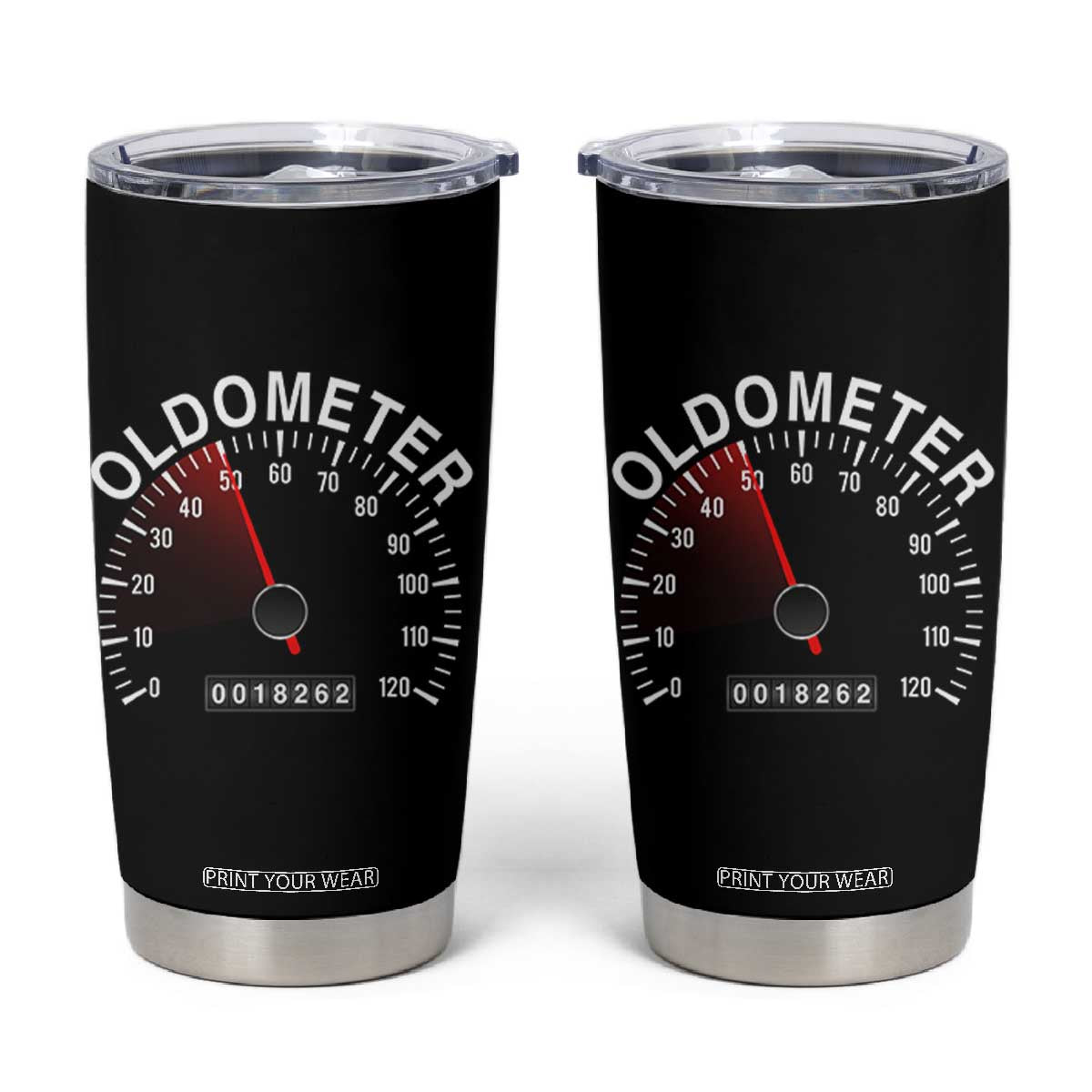 Funny 50th Birthday Tumbler Cup Oldometer Odometer 50 Year Old Joke TS10 Black Print Your Wear