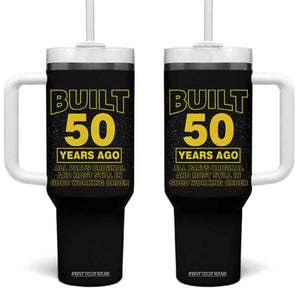Funny 50th Birthday Tumbler With Handle Galaxy Built 50 Years Ago Parts Original TS10 One Size: 40 oz Black Print Your Wear