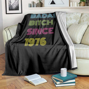 Funny 50th Birthday Throw Blanket Retro Vintage Badass Bih Since 1976 TS10 Print Your Wear