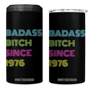 Funny 50th Birthday 4 in 1 Can Cooler Tumbler Retro Vintage Badass Bih Since 1976 TS10 One Size: 16 oz Black Print Your Wear
