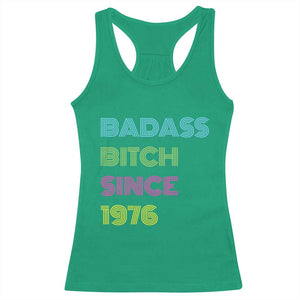 Funny 50th Birthday Racerback Tank Top Retro Vintage Badass Bih Since 1976 TS10 Irish Green Print Your Wear