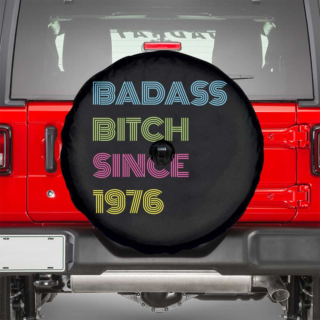Funny 50th Birthday Spare Tire Cover Retro Vintage Badass Bih Since 1976 TS10 Black Print Your Wear