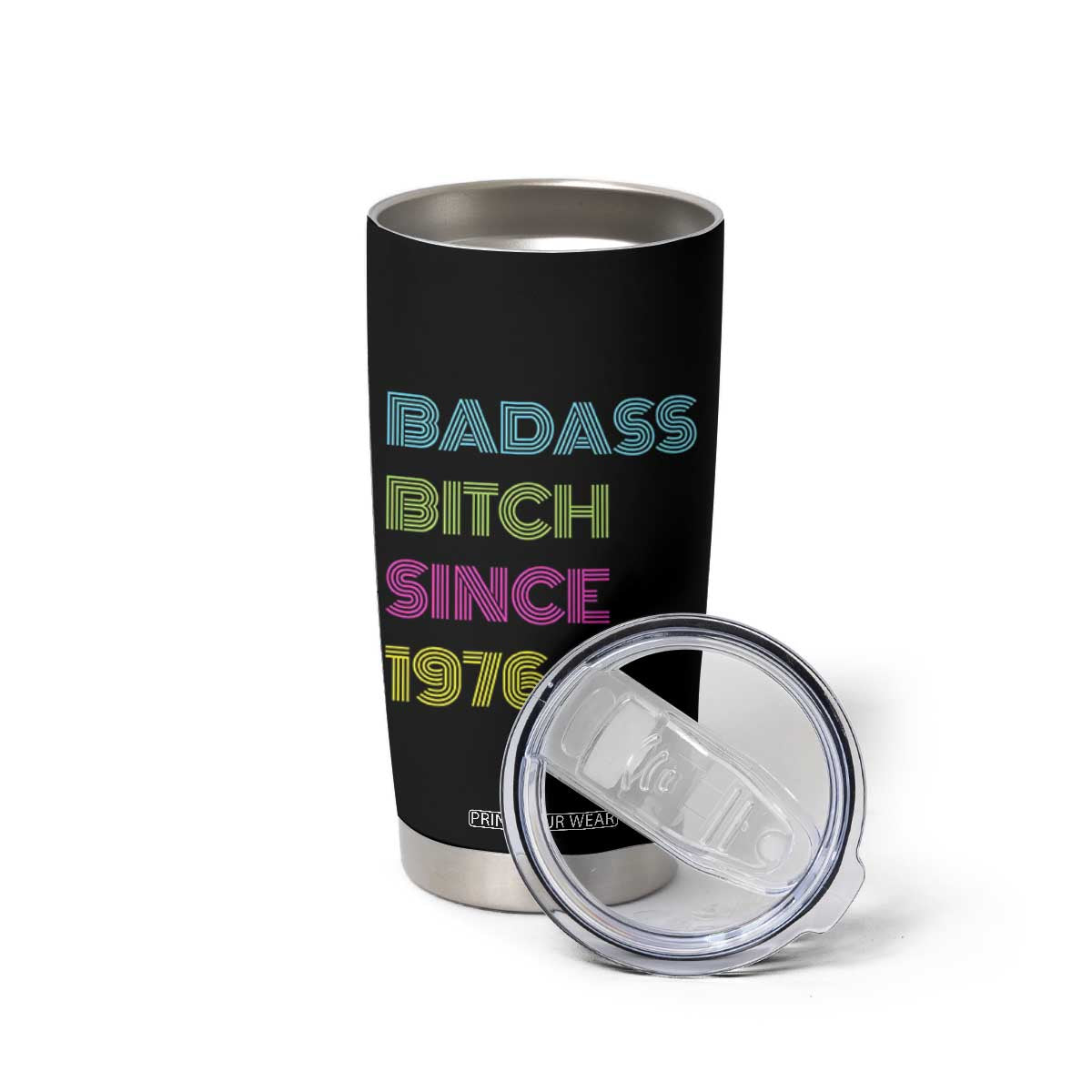 Funny 50th Birthday Tumbler Cup Retro Vintage Badass Bih Since 1976 TS10 Print Your Wear