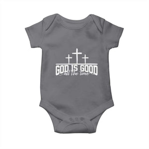 God Is Good Baby Onesie Jesus Cross Minimal Religious Faith Bible Verse Inspirational TS10 Charcoal Print Your Wear