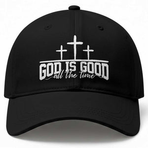 God Is Good Baseball Cap Jesus Cross Minimal Religious Faith Bible Verse Inspirational TS10 Print Your Wear
