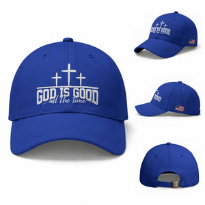 God Is Good Baseball Cap Jesus Cross Minimal Religious Faith Bible Verse Inspirational TS10 Baseball Cap Universal Fit Royal Blue Print Your Wear