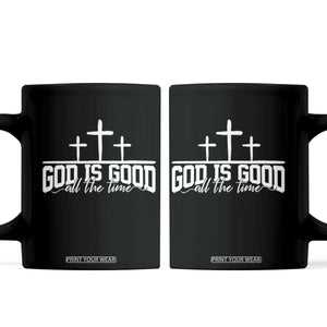 God Is Good Coffee Mug Jesus Cross Minimal Religious Faith Bible Verse Inspirational TS10 Black Print Your Wear