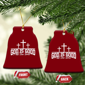 God Is Good Ceramic Ornament Jesus Cross Minimal Religious Faith Bible Verse Inspirational TS10 Print Your Wear