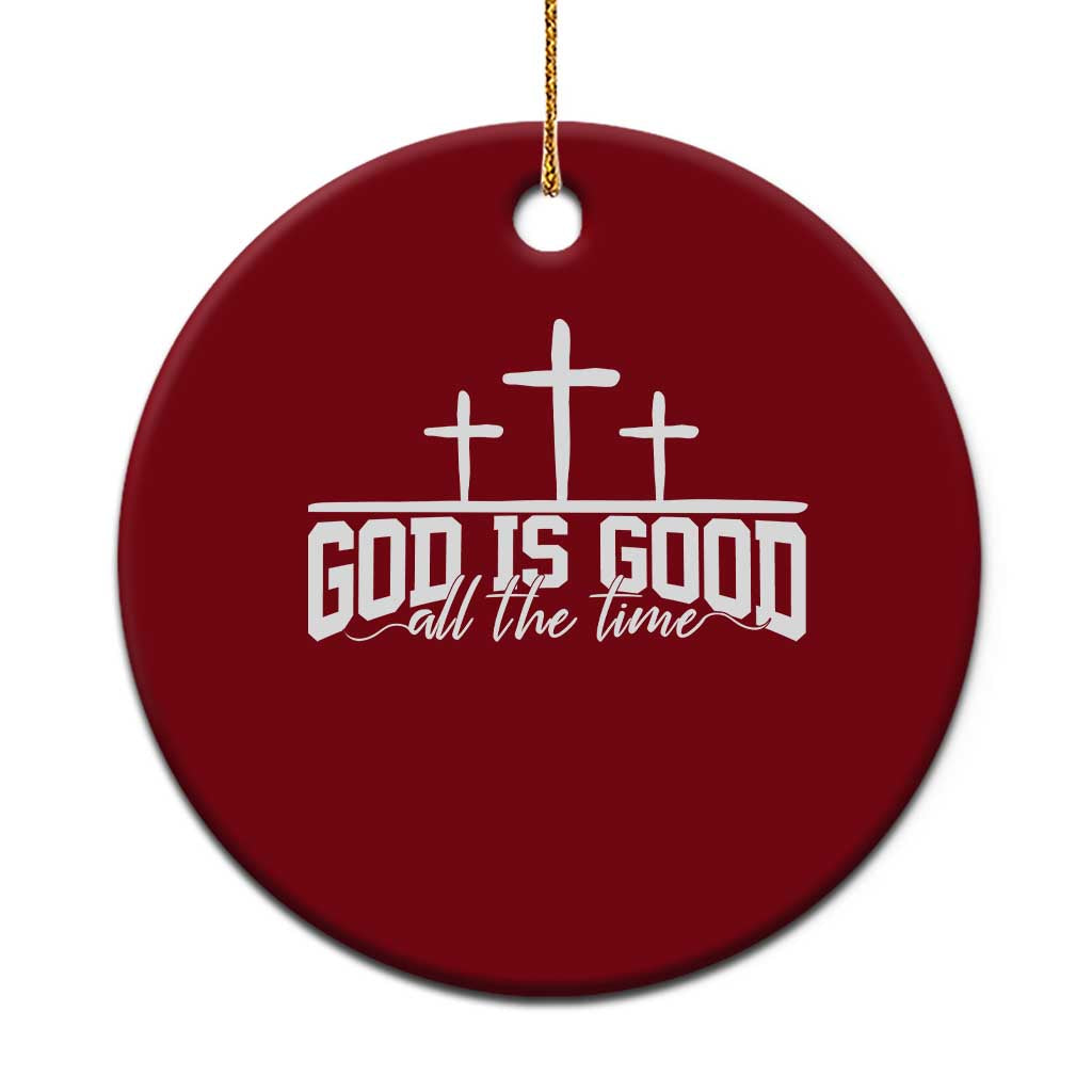 God Is Good Ceramic Ornament Jesus Cross Minimal Religious Faith Bible Verse Inspirational TS10 1pc Red Print Your Wear