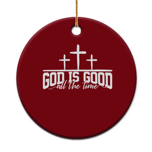 God Is Good Ceramic Ornament Jesus Cross Minimal Religious Faith Bible Verse Inspirational TS10 1pc Red Print Your Wear