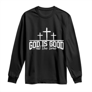 God Is Good Long Sleeve Shirt Jesus Cross Minimal Religious Faith Bible Verse Inspirational TS10 Black Print Your Wear