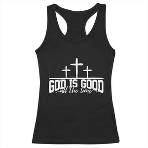 God Is Good Racerback Tank Top Jesus Cross Minimal Religious Faith Bible Verse Inspirational TS10 Black Print Your Wear