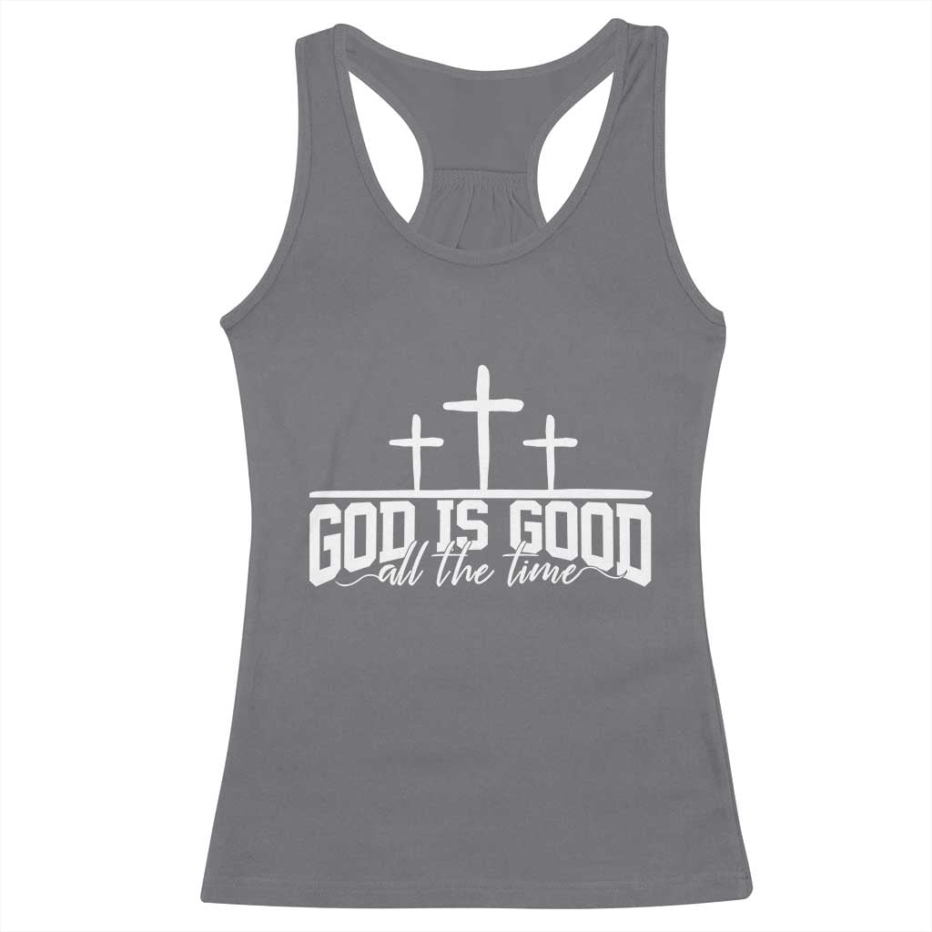 God Is Good Racerback Tank Top Jesus Cross Minimal Religious Faith Bible Verse Inspirational TS10 Charcoal Print Your Wear