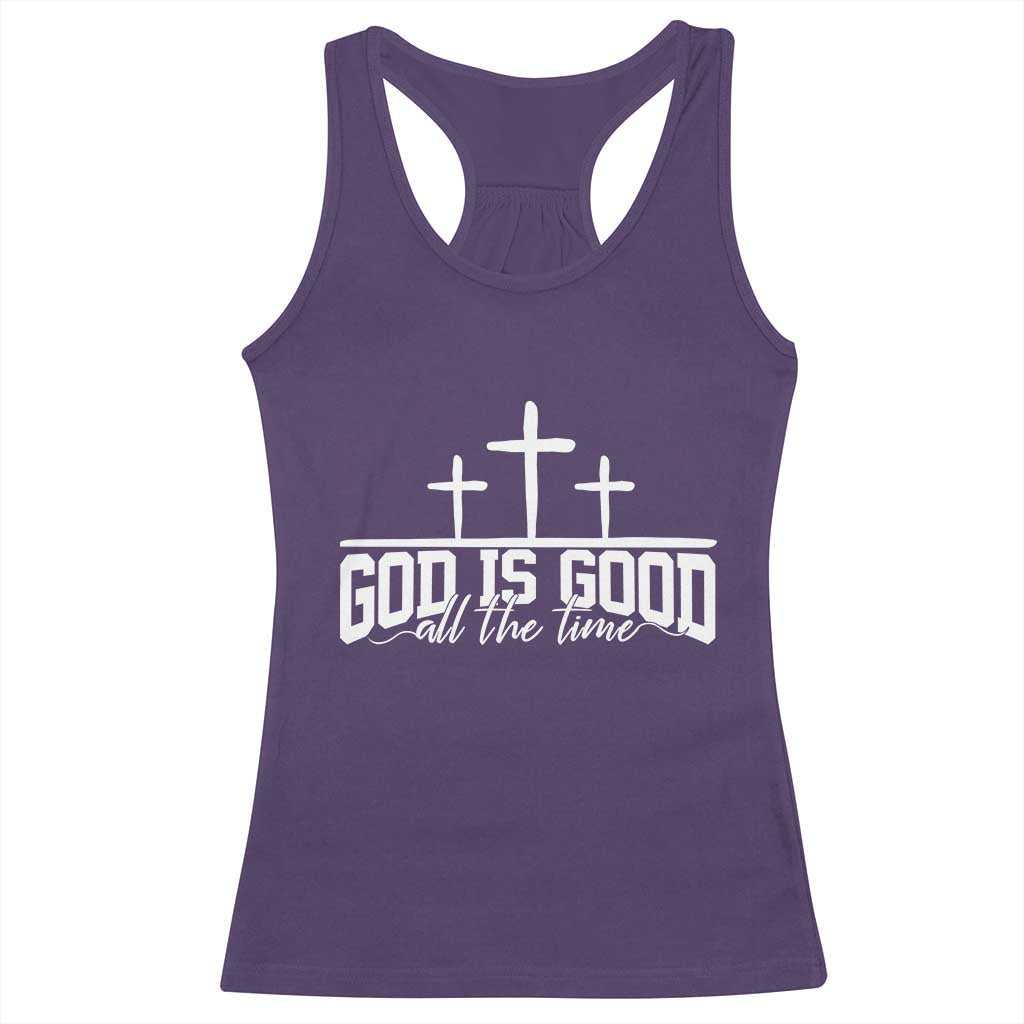 God Is Good Racerback Tank Top Jesus Cross Minimal Religious Faith Bible Verse Inspirational TS10 Purple Print Your Wear