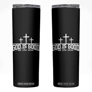God Is Good Skinny Tumbler Jesus Cross Minimal Religious Faith Bible Verse Inspirational TS10 Black Print Your Wear