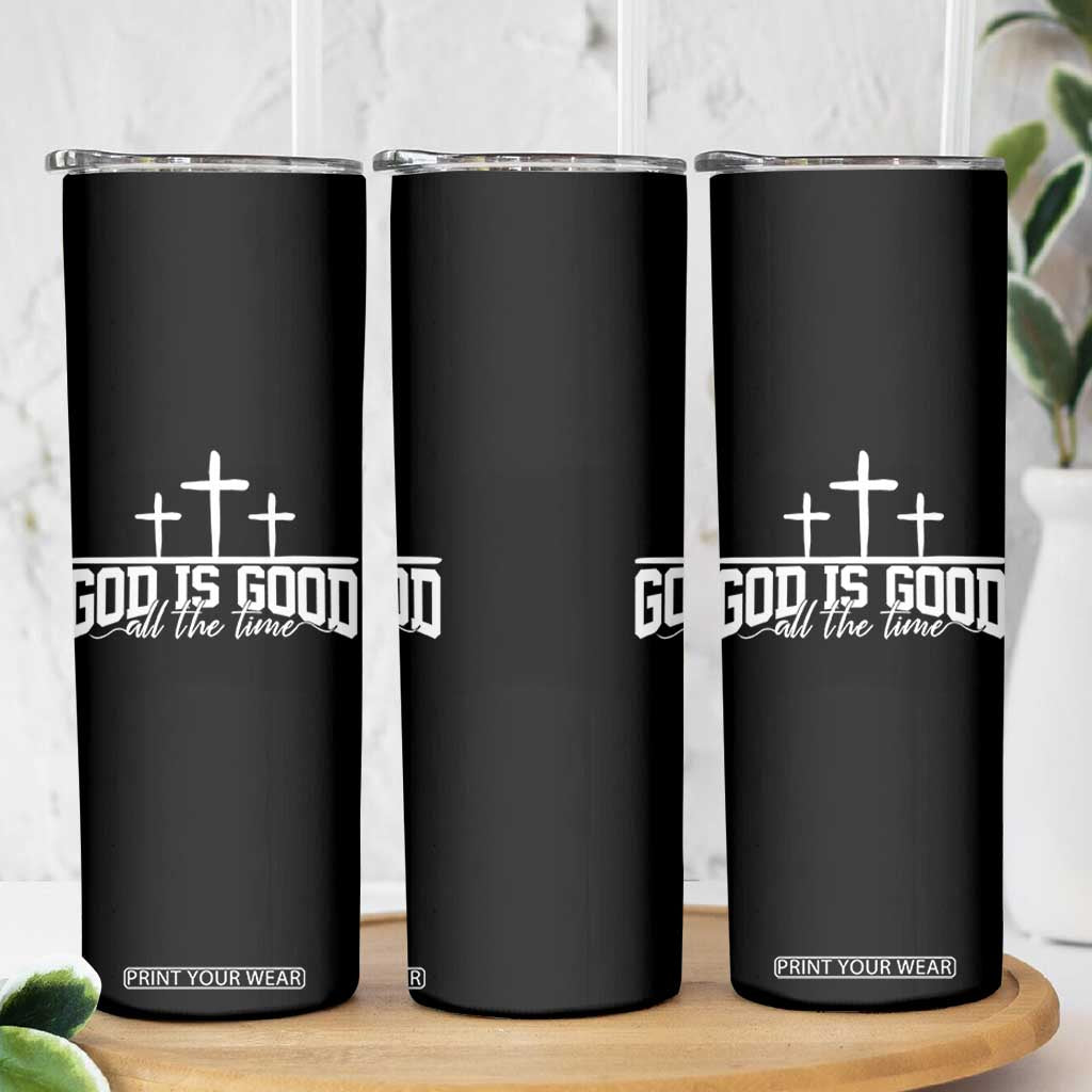 God Is Good Skinny Tumbler Jesus Cross Minimal Religious Faith Bible Verse Inspirational TS10 Print Your Wear