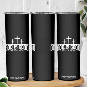 God Is Good Skinny Tumbler Jesus Cross Minimal Religious Faith Bible Verse Inspirational TS10 Print Your Wear