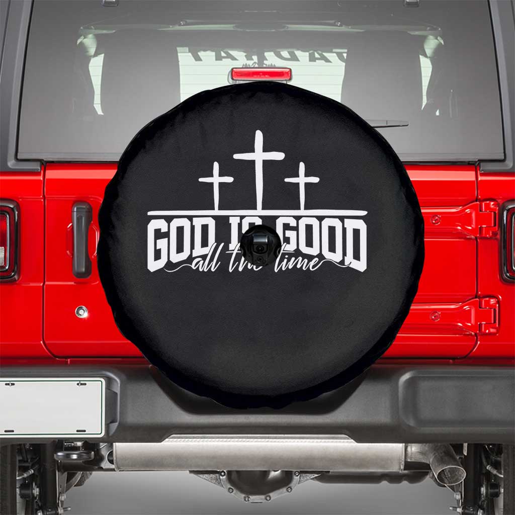 God Is Good Spare Tire Cover Jesus Cross Minimal Religious Faith Bible Verse Inspirational TS10 Black Print Your Wear