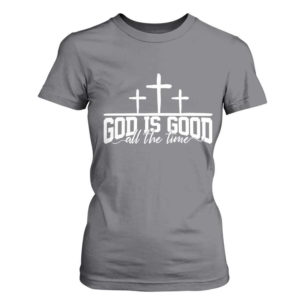 God Is Good T Shirt For Women Jesus Cross Minimal Religious Faith Bible Verse Inspirational TS10 Charcoal Print Your Wear