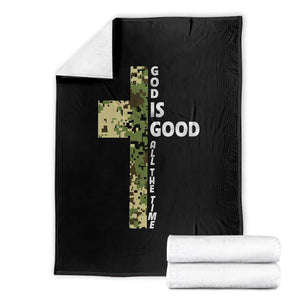 God Is Good Throw Blanket Camo Cross Religious Jesus Faith Bible Verse Inspirational TS10 Black Print Your Wear