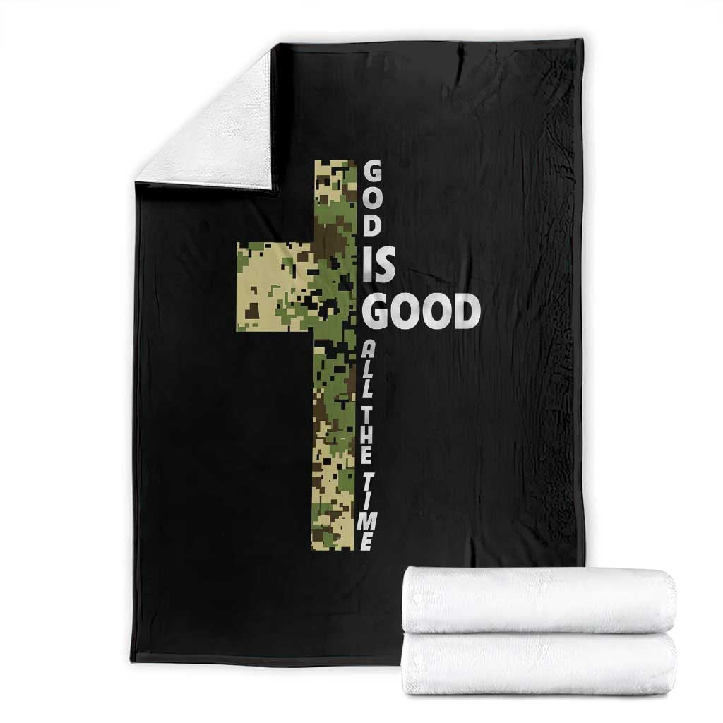 God Is Good Throw Blanket Camo Cross Religious Jesus Faith Bible Verse Inspirational TS10 Black Print Your Wear