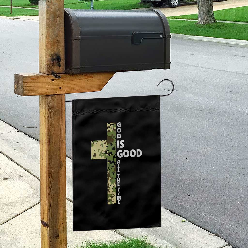 God Is Good Garden Flag Camo Cross Religious Jesus Faith Bible Verse Inspirational TS10 Print Your Wear