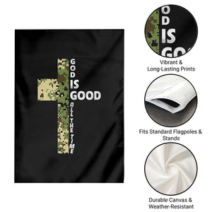 God Is Good Garden Flag Camo Cross Religious Jesus Faith Bible Verse Inspirational TS10 Print Your Wear