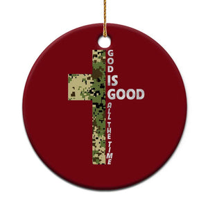 God Is Good Ceramic Ornament Camo Cross Religious Jesus Faith Bible Verse Inspirational TS10 1pc Red Print Your Wear